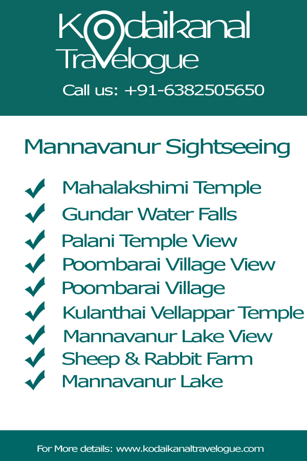 Kodaikanal Mannavanur sightseeing places, 1 Day Kodaikanal Tour Packages